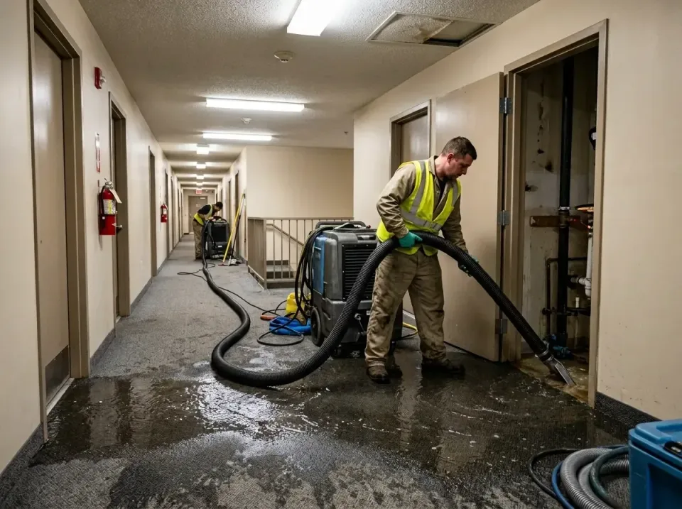 multi-unit-apartment-hallway-f-005 — frequently asked questions, Emergency Burst Pipe Water Extraction & Removal in Springer…